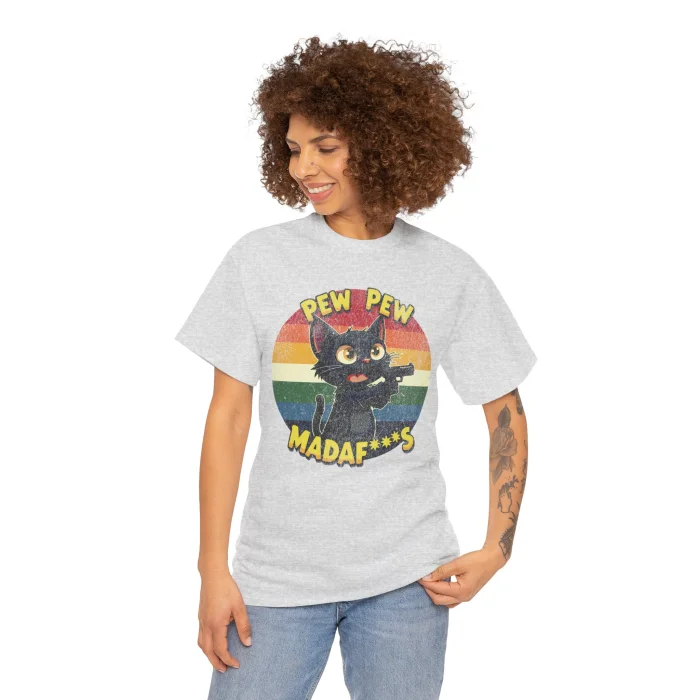 T-shirt z nadrukiem Pew Pew Madaf***s