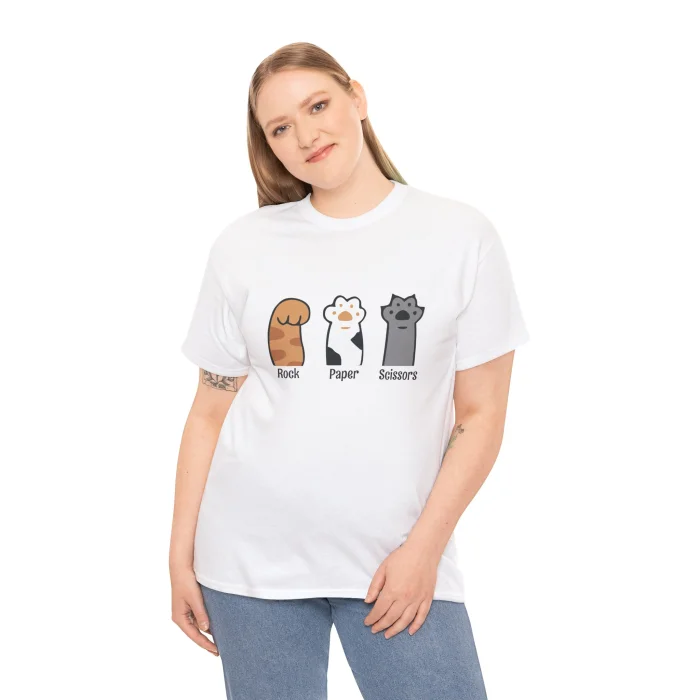 T-shirt z nadrukiem Rock Paper Scissors