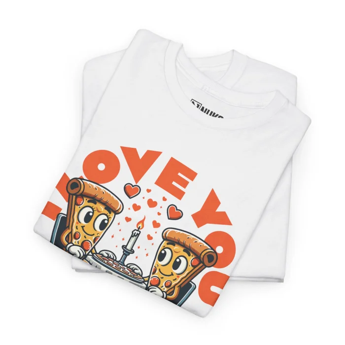 T-shirt z nadrukiem I Love You More Than Pizza