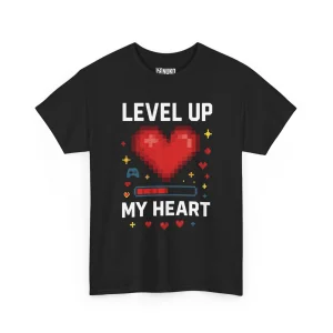T-shirt z nadrukiem na Walentynki Level Up My Heart
