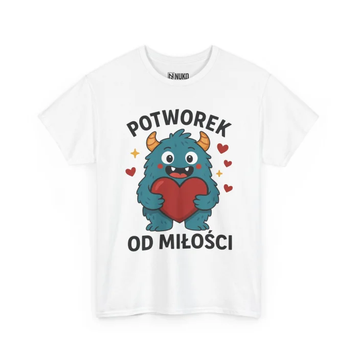 T-shirt z nadrukiem na Walentynki Potworek od Miłości