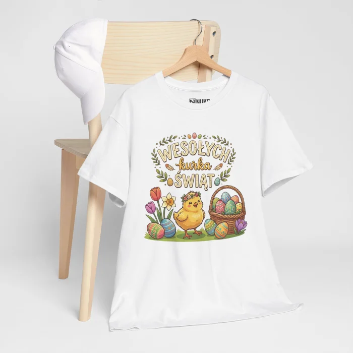 T-shirt z nadrukiem Wesołych Kurka Świąt