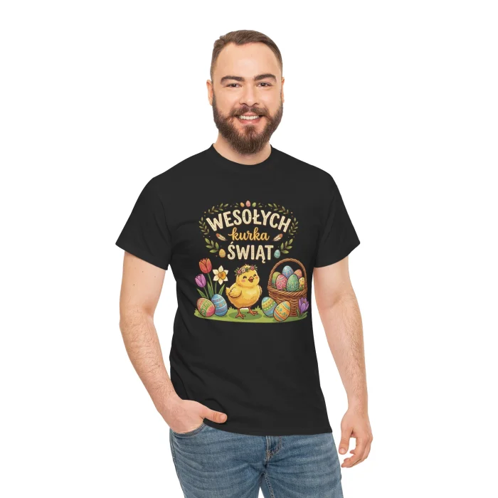 T-shirt z nadrukiem Wesołych Kurka Świąt