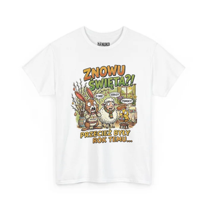 T-shirt z nadrukiem Znowu Święta?