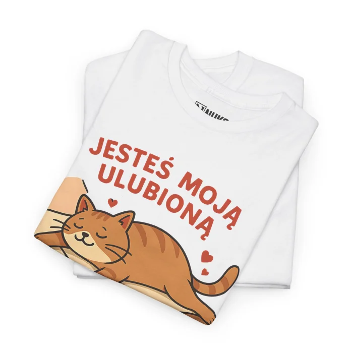 T-shirt z nadrukiem Ulubiona Poduszka Kota