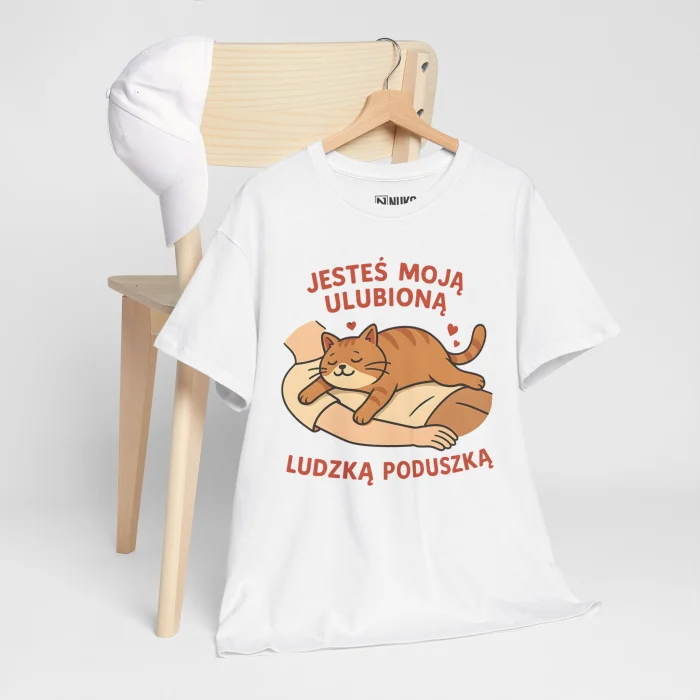 T-shirt z nadrukiem Ulubiona Poduszka Kota