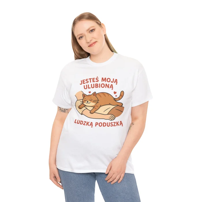 T-shirt z nadrukiem Ulubiona Poduszka Kota