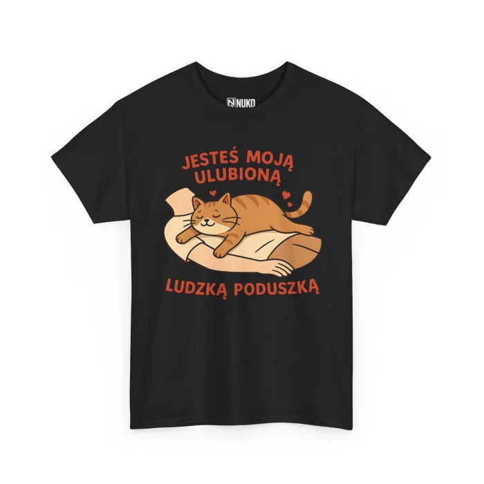 T-shirt z nadrukiem Ulubiona Poduszka Kota