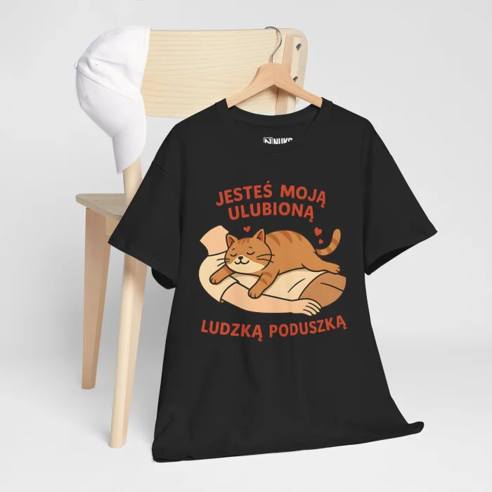 T-shirt z nadrukiem Ulubiona Poduszka Kota