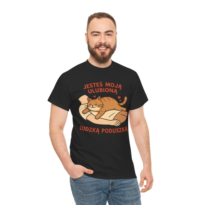 T-shirt z nadrukiem Ulubiona Poduszka Kota