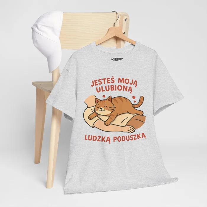 T-shirt z nadrukiem Ulubiona Poduszka Kota